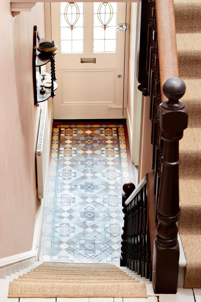 Anchor Your Hallway with Geometric Floor Tiles