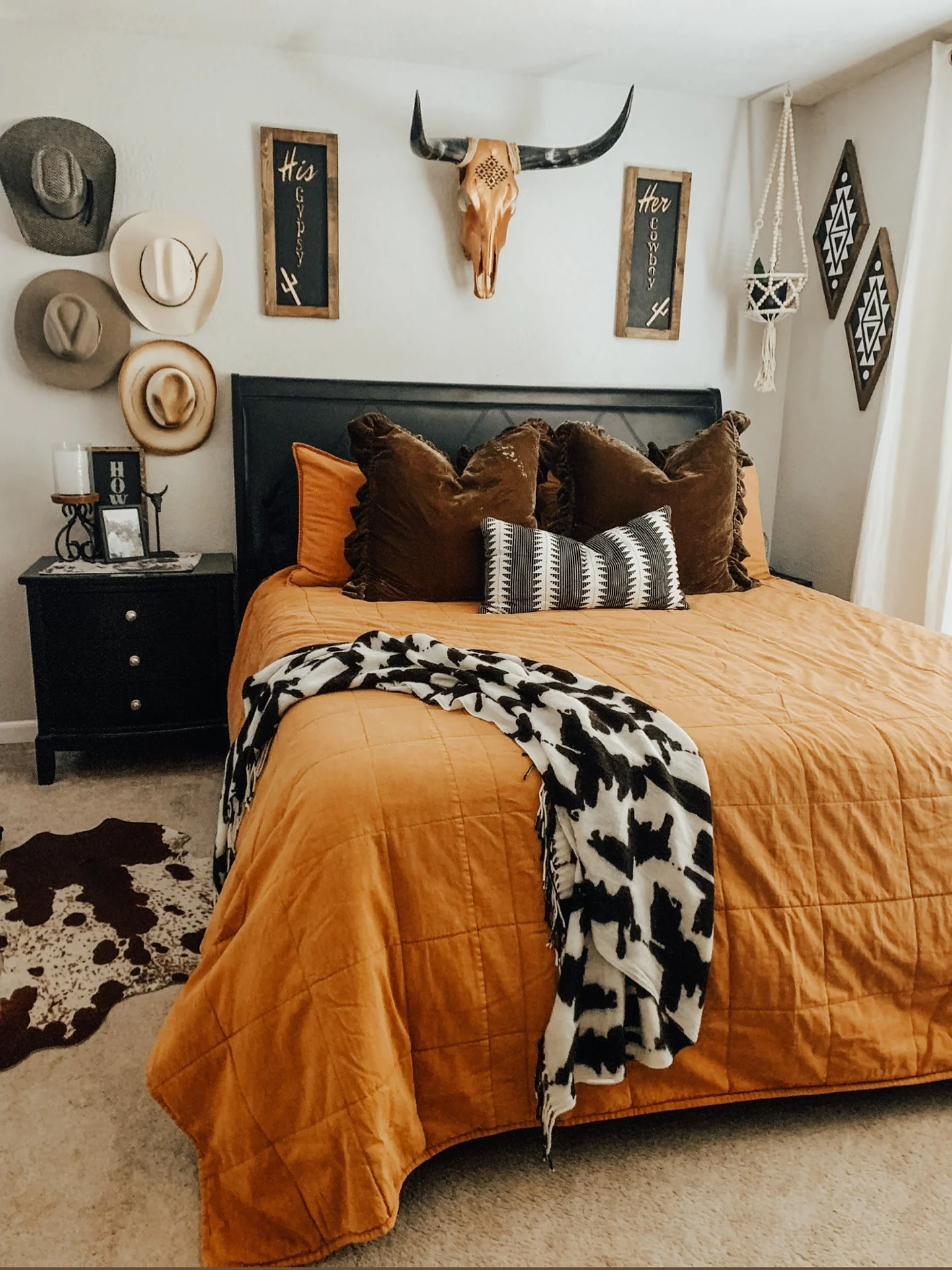 Cow Skull and Framed Signs Add Western Wall Art