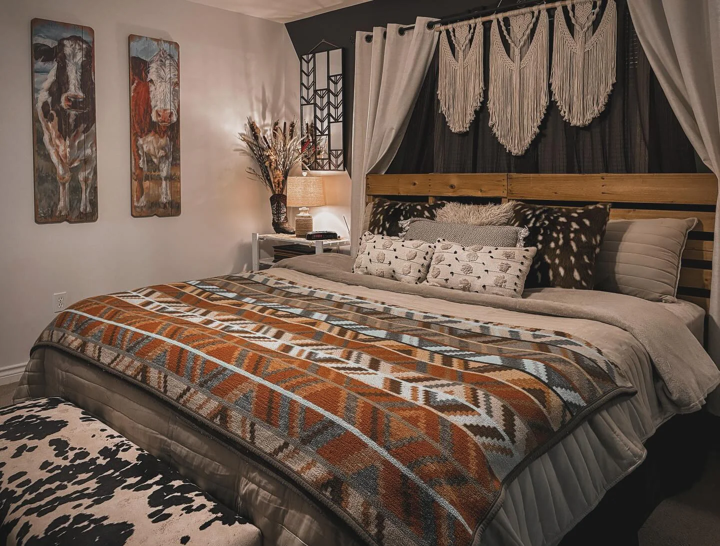 Vertical Cow Art Adds a Bold Southwestern Statement