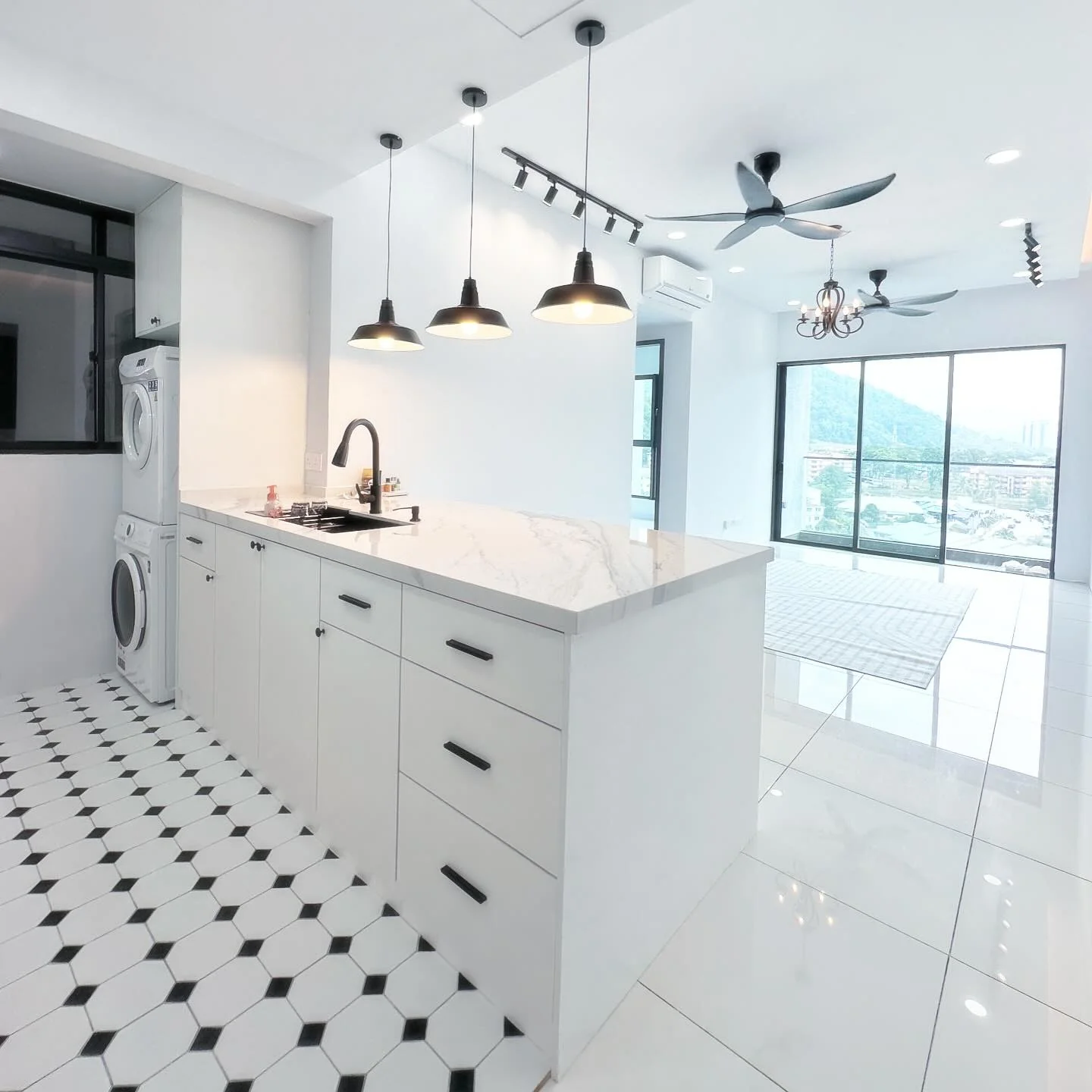 Matte Black Drawer Pulls Contrast Crisp White Cabinetry