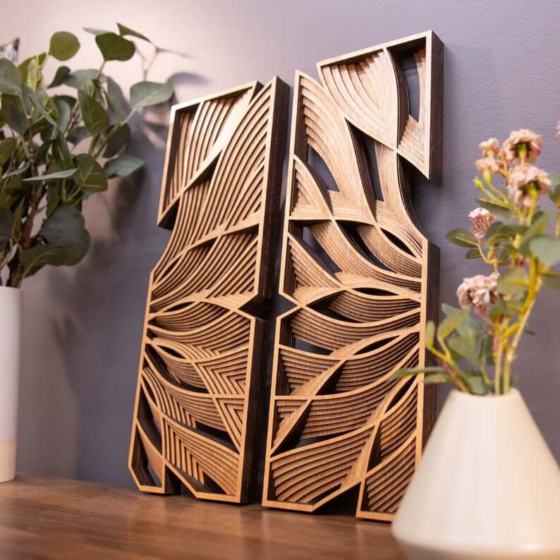 Layered Wood Art Creates Abstract Organic Forms