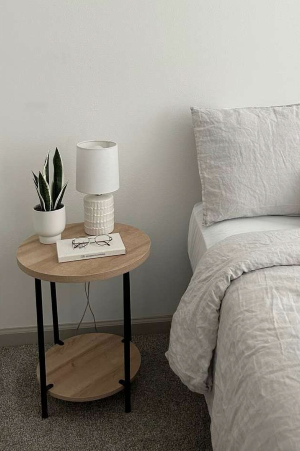 Textured Ceramic Lamp Adds Sculptural Interest Beside Bed
