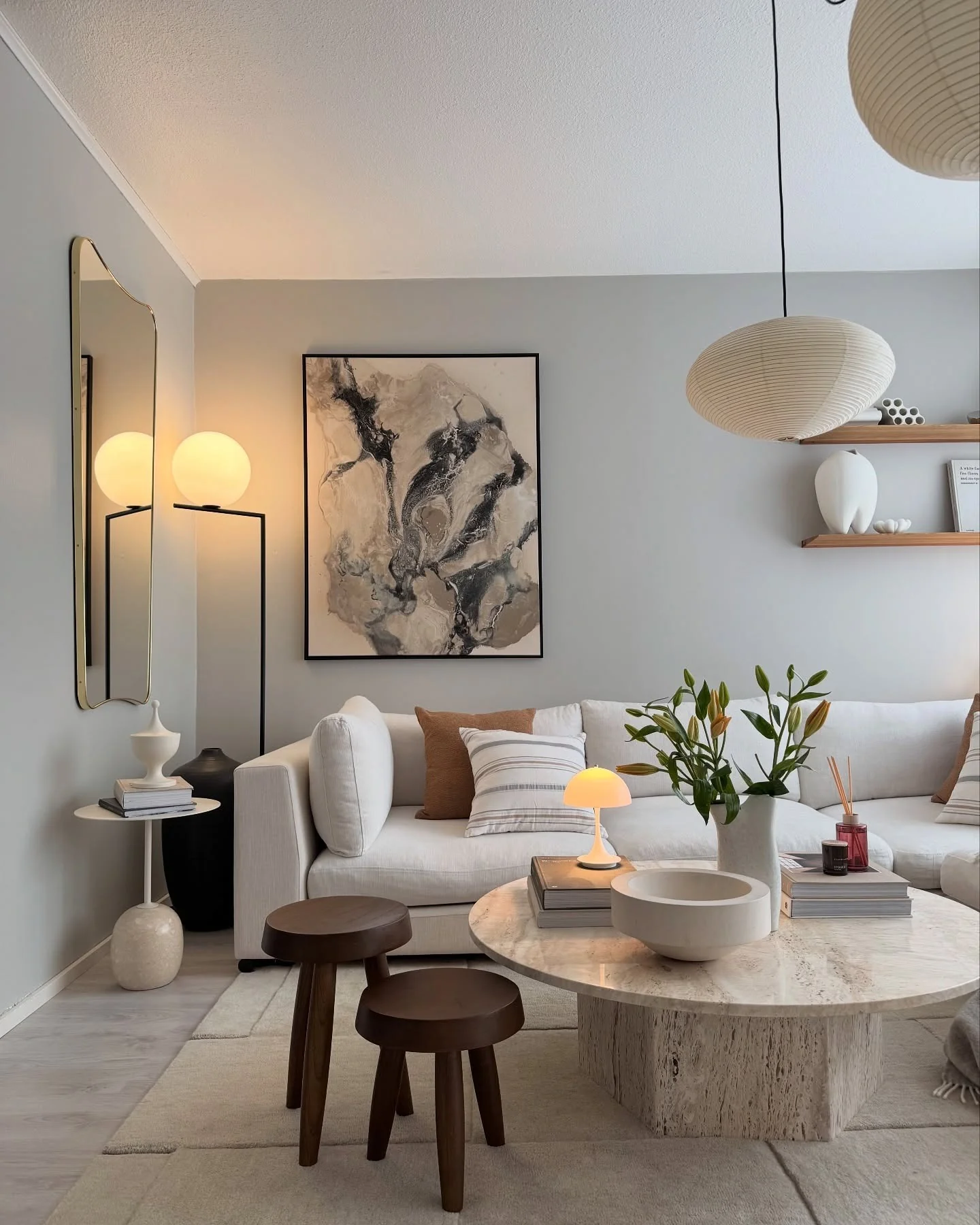 Abstract Art Print Adds a Moody Focal Point