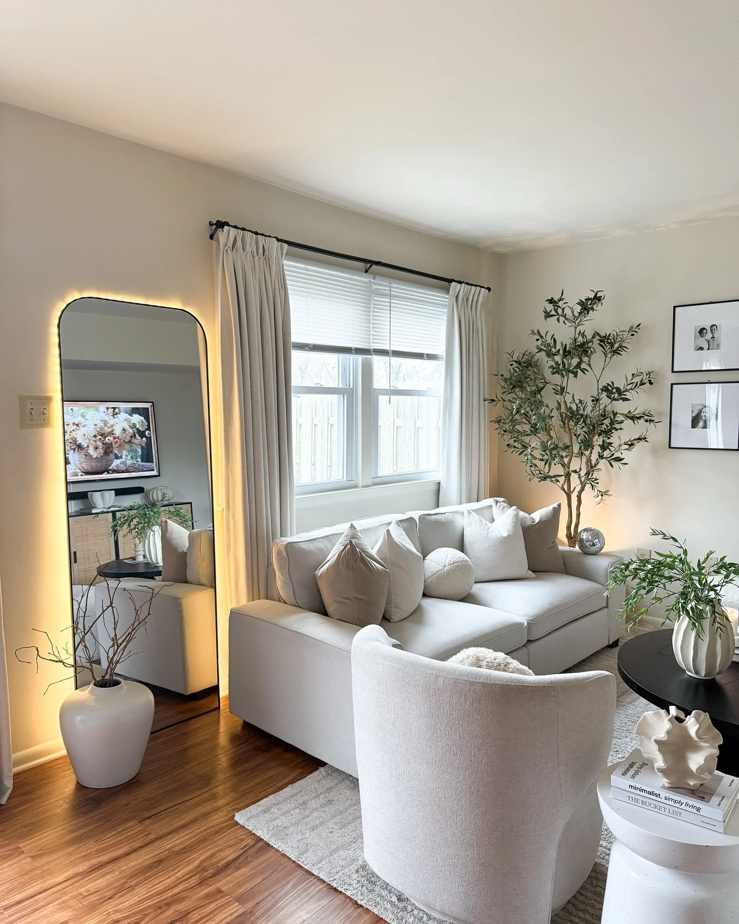 Tall Arched Mirror With Integrated LED Lighting