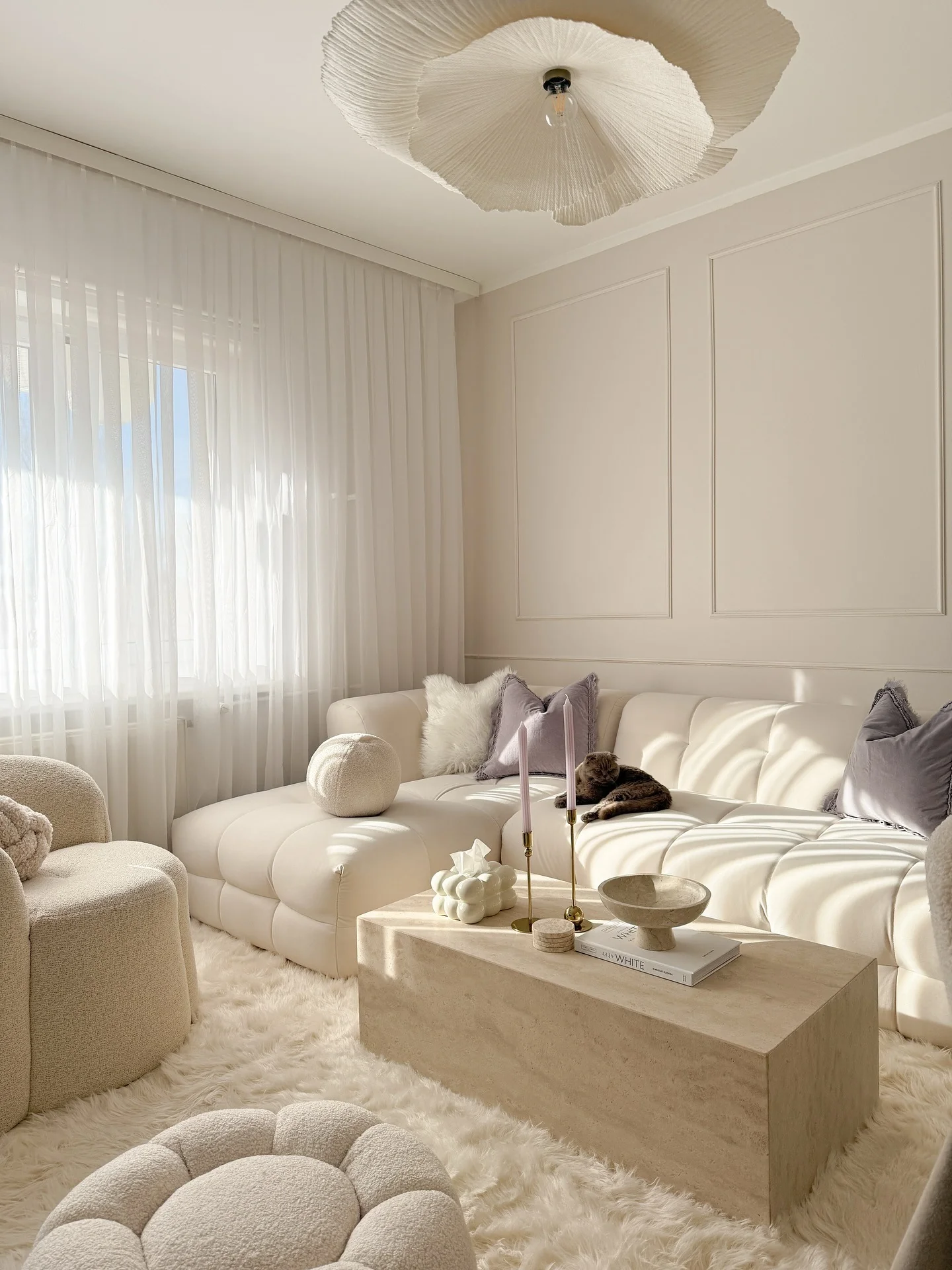Layered Pleated Pendant Light Adds Softness Overhead