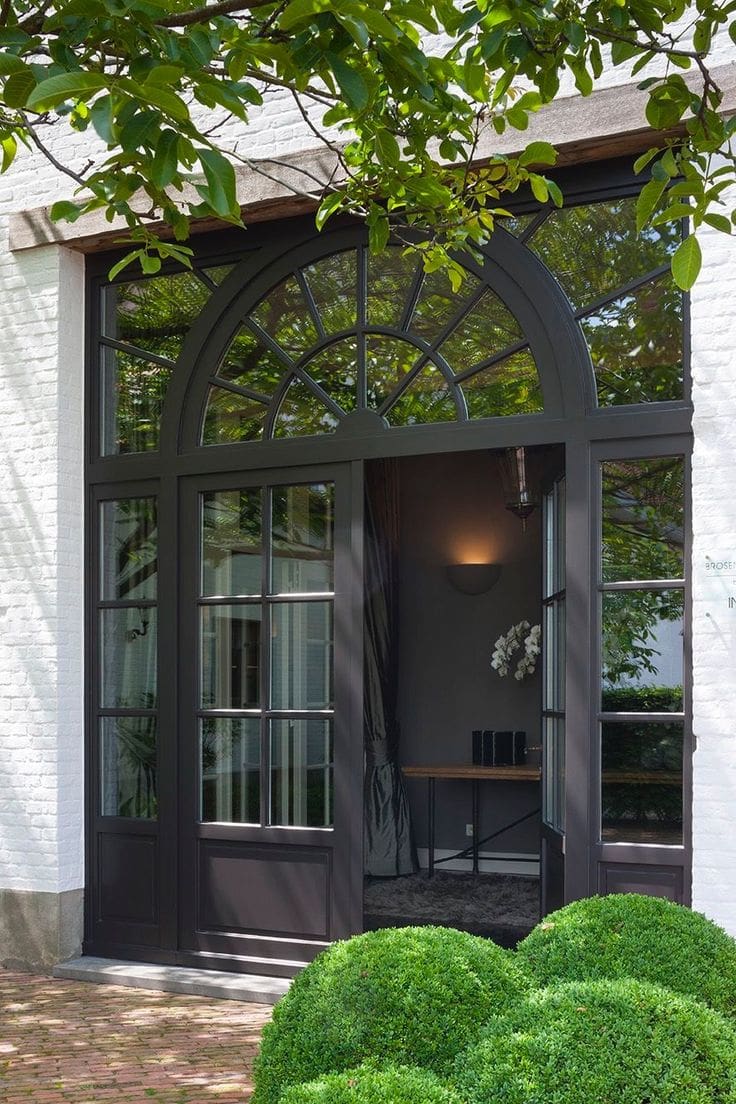 Arched Entryway with Paned Glass