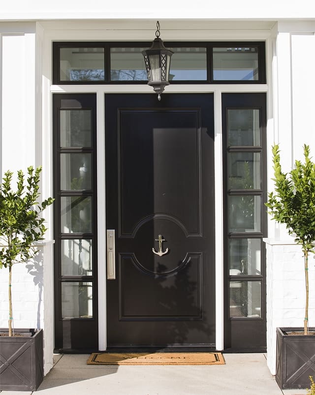 Anchor Door Knocker Adds Nautical Charm to Black Entry