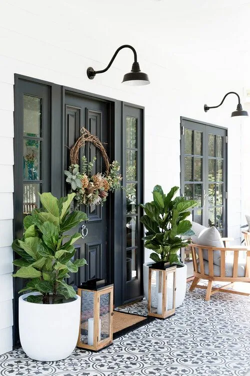Gooseneck Barn Lights Illuminate Your Black Doorway