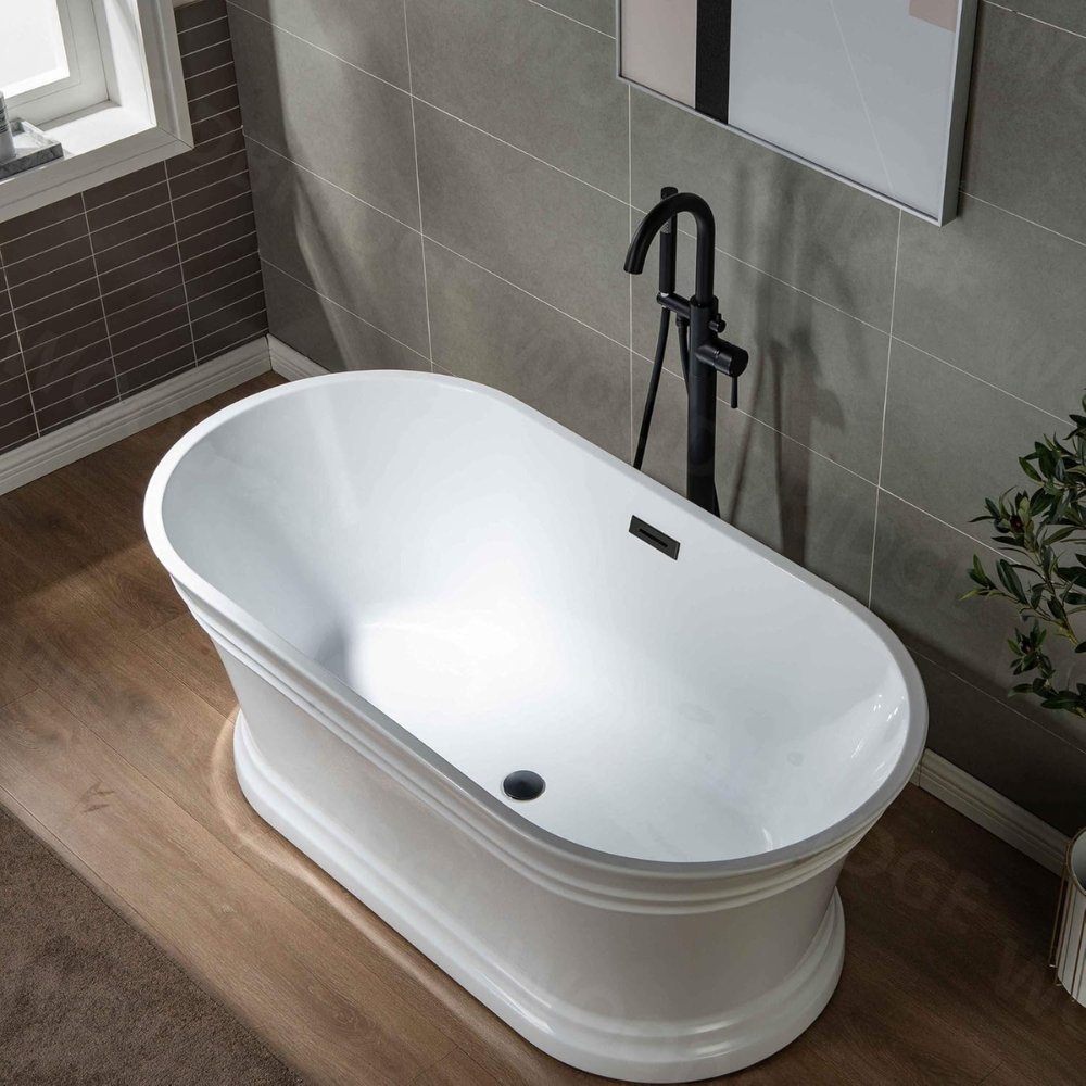 Select a freestanding tub with a fluted base for classic charm