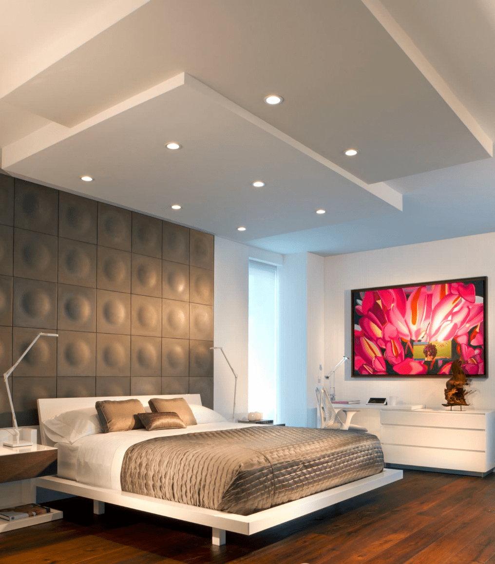 Textured Wall Panels Create a Dramatic Headboard
