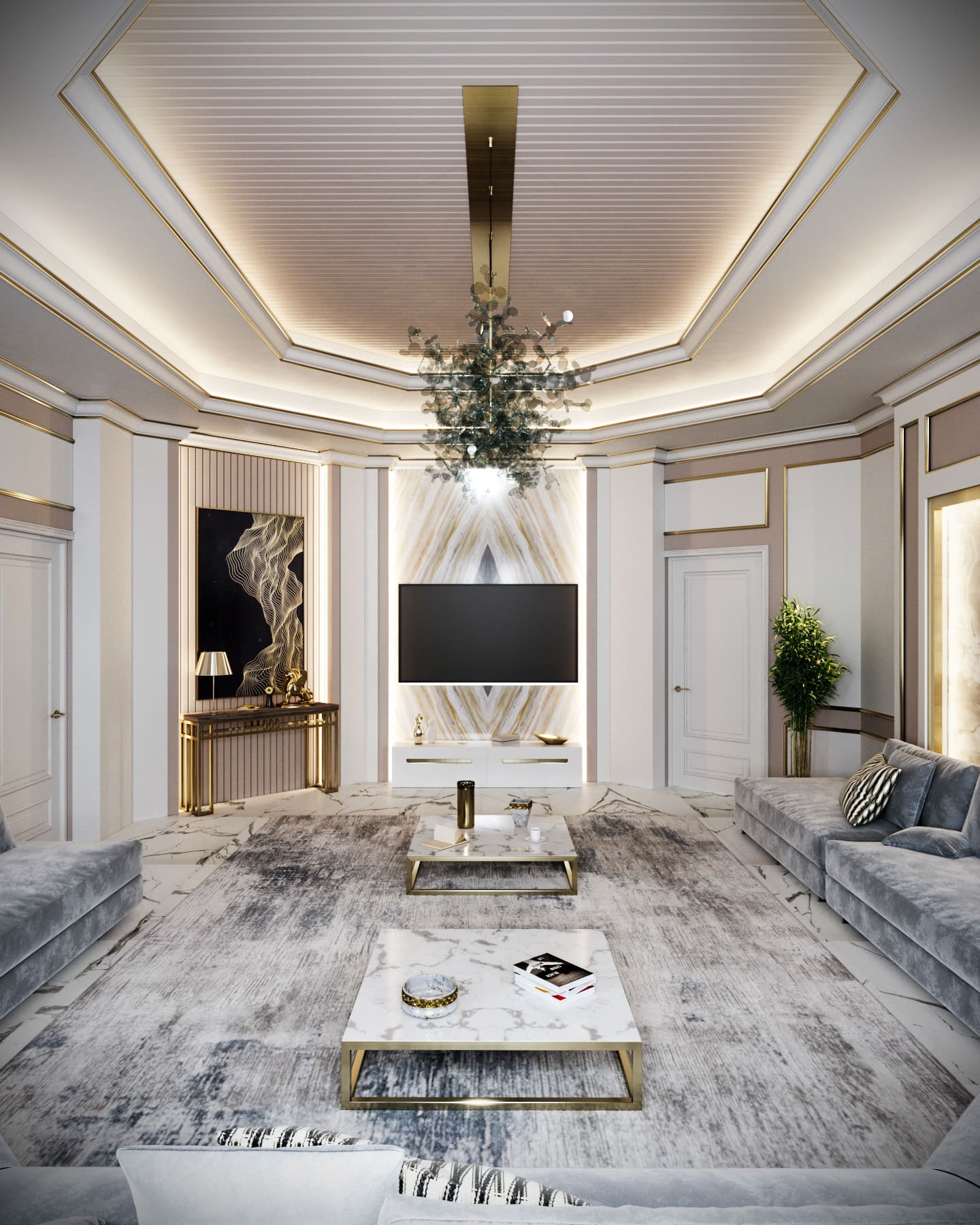 Sculptural Chandelier Adds a Dramatic Focal Point