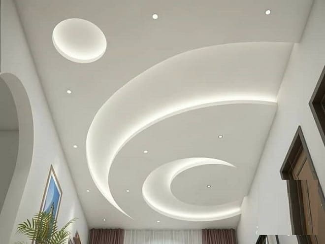 Crescent and Circle Ceiling Niches With Soft LED Glow