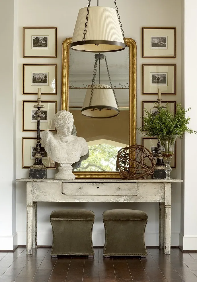 Classical Bust Adds Sculptural Interest Above Console