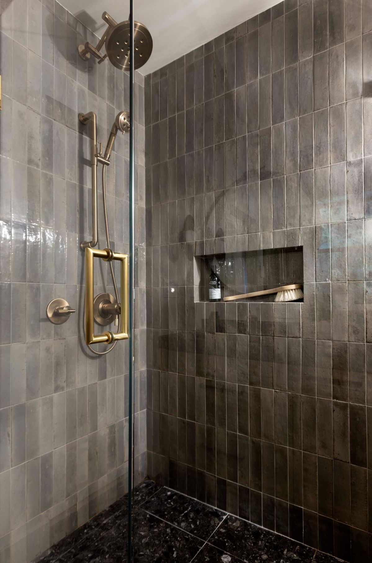 Recessed Shower Niche Holds Bathing Essentials