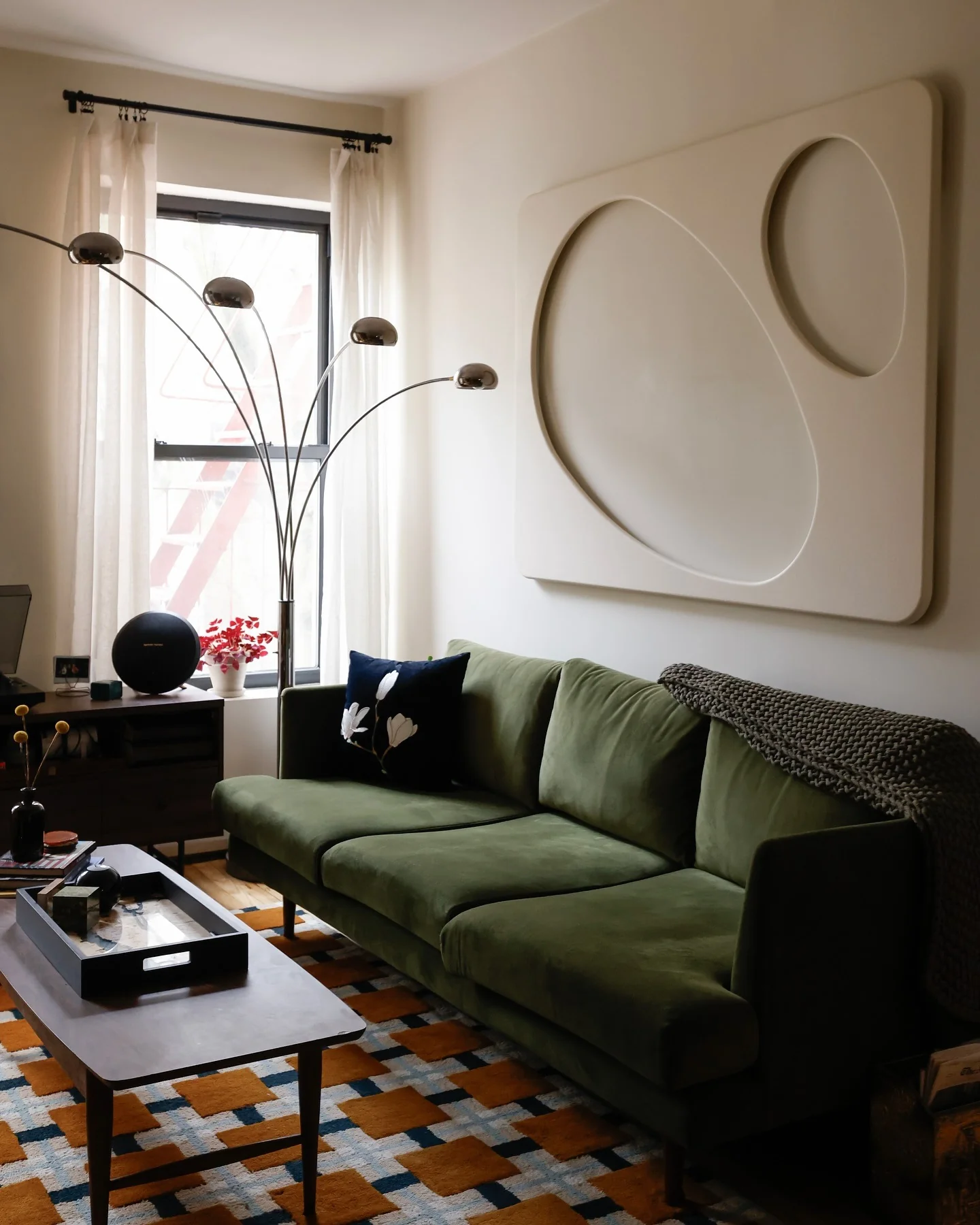 Sculptural Wall Art Creates a Moody Focal Point