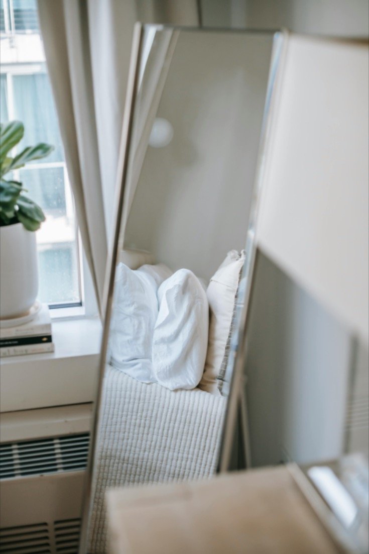 Lean a Floor Mirror to Highlight Cozy Textures