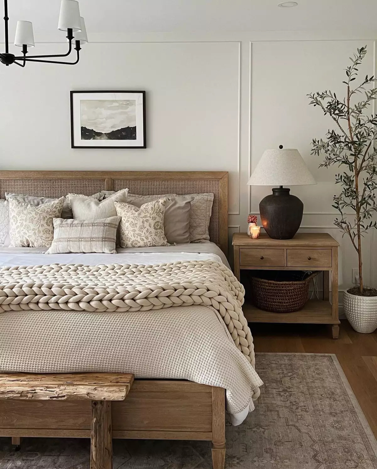 Rattan Headboard Adds Organic Warmth
