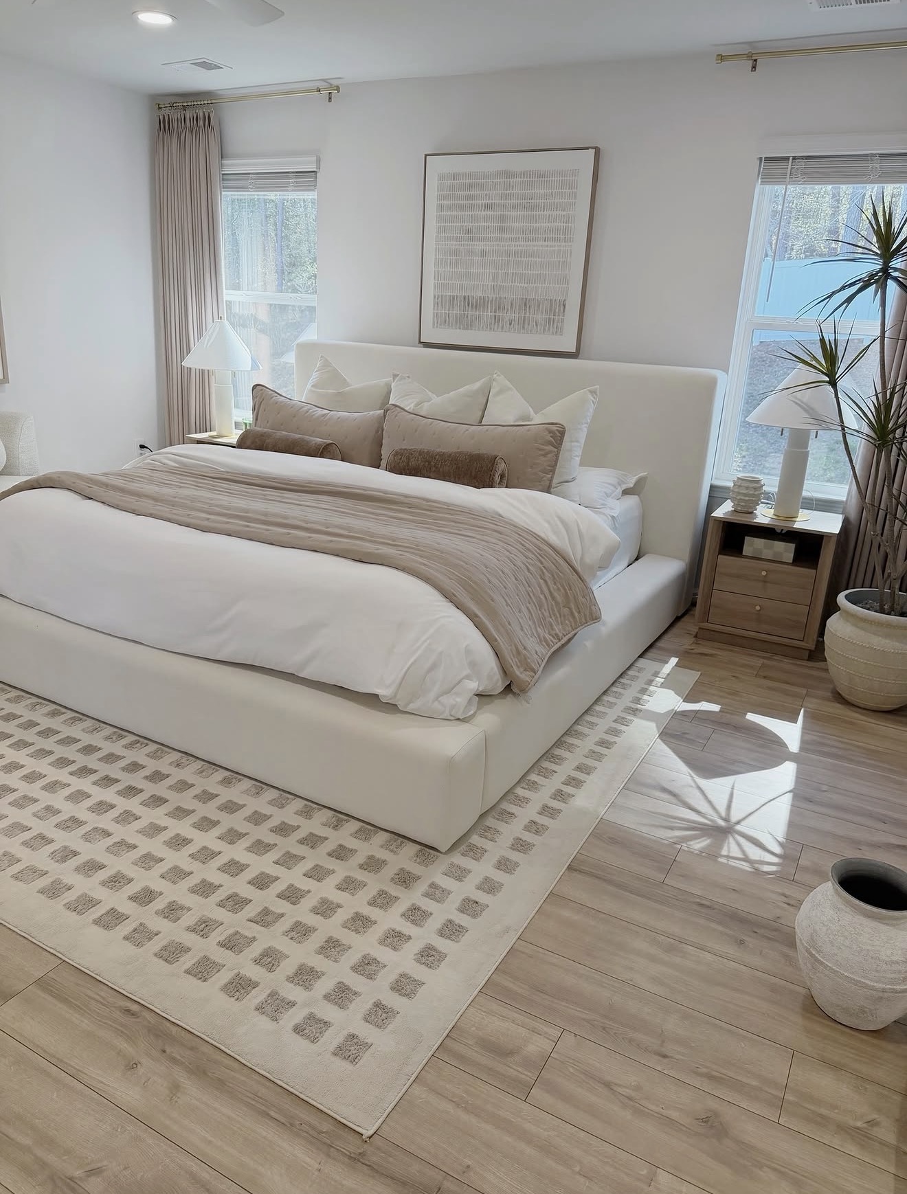 Subtle Pattern from a Textured Grid Rug