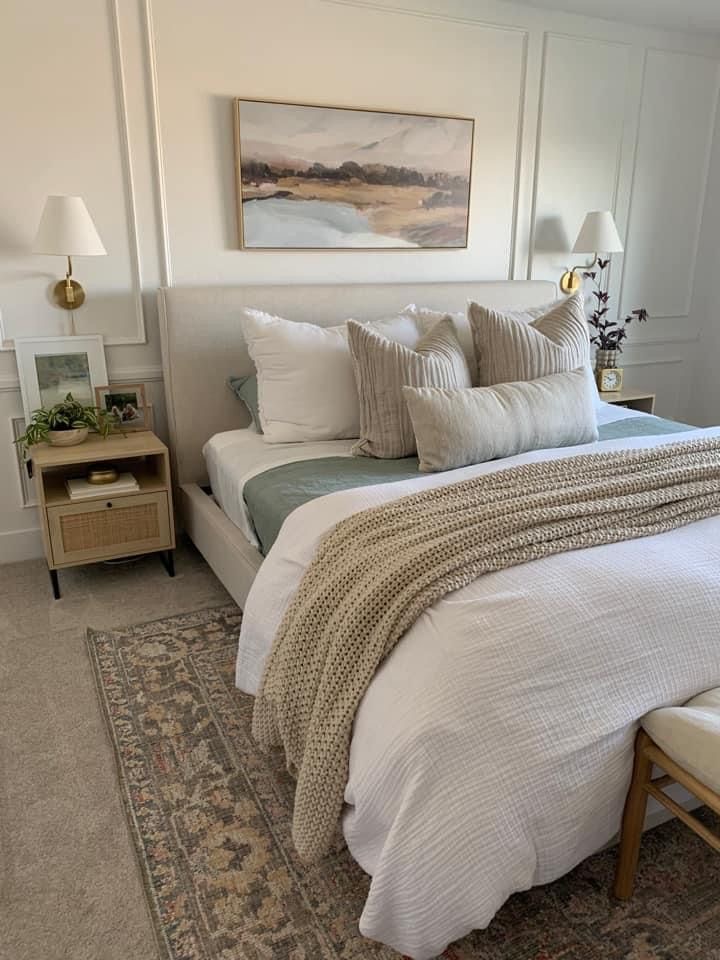 Landscape Artwork Above Bed Brings Organic Hues To Your Sanctuary