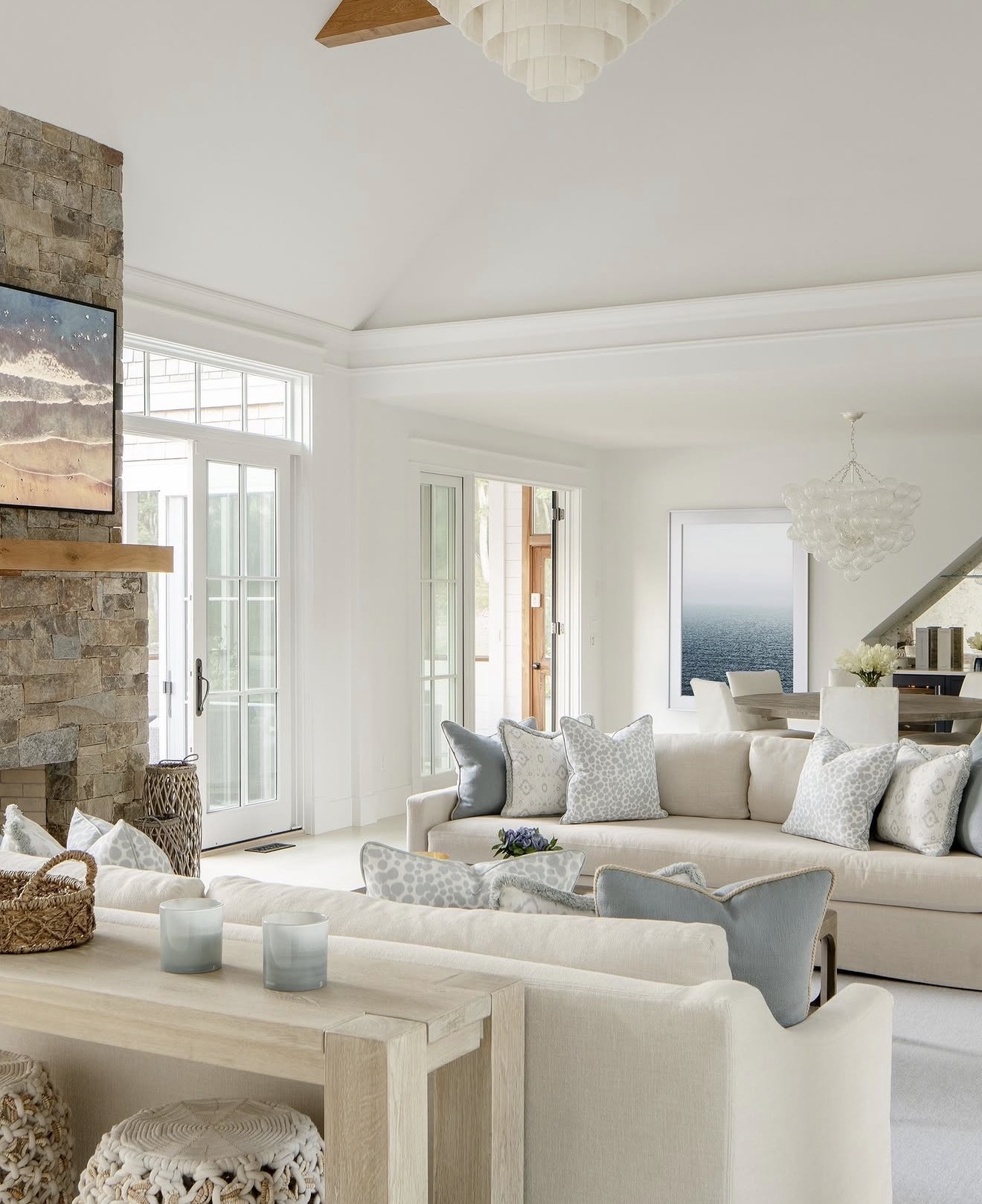 Layer Pillows to Soften Neutral Sofas with Texture and Pattern