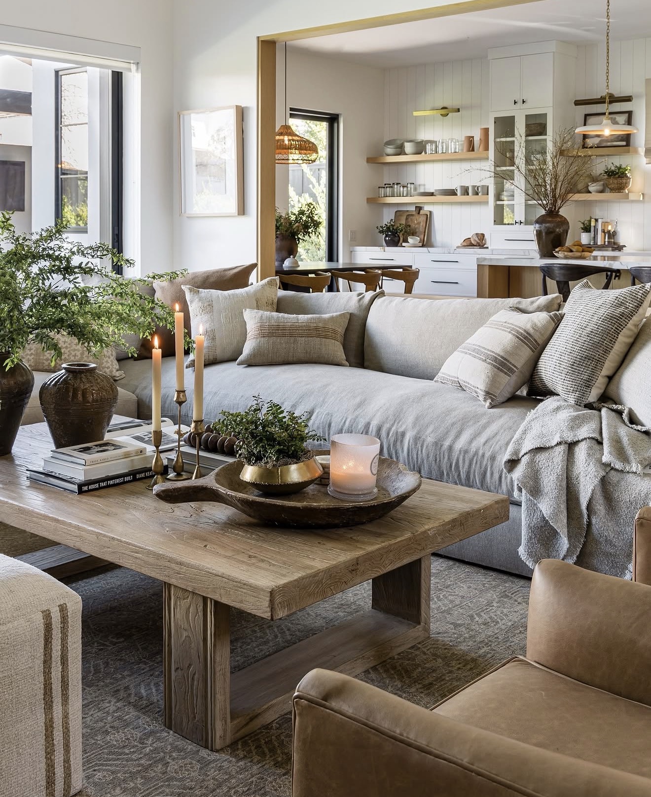 Rustic Wooden Coffee Table With Carved Details