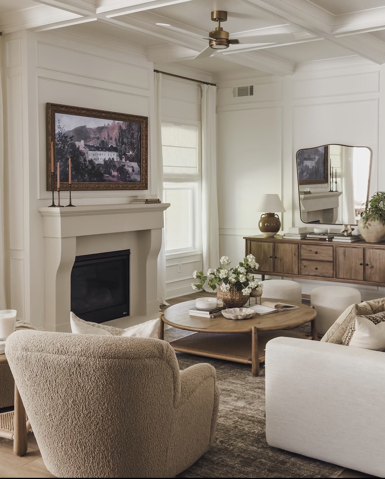 Anchor Your Fireplace Mantel with Framed Landscape Art