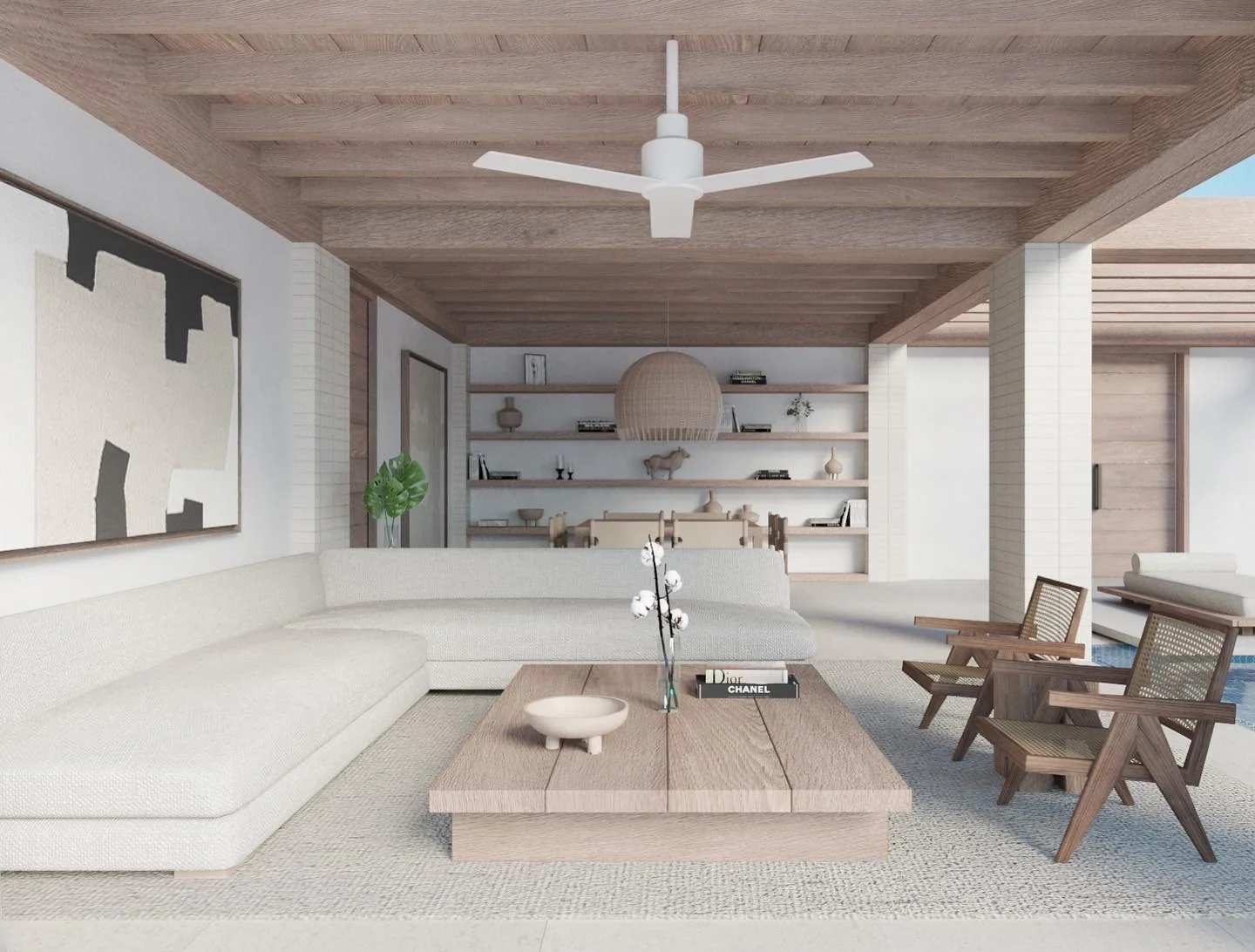 Ground Your Seating Area with a Low-Profile Wood Coffee Table