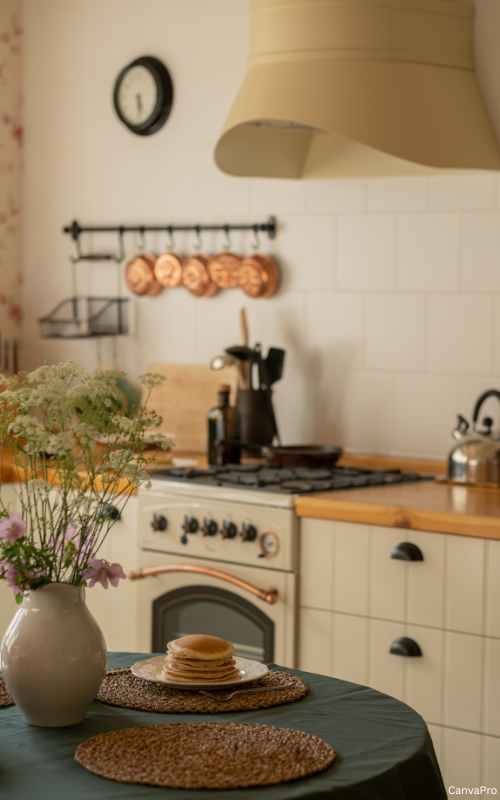 Let Copper Pots Add a Warm Glow to Your Backsplash