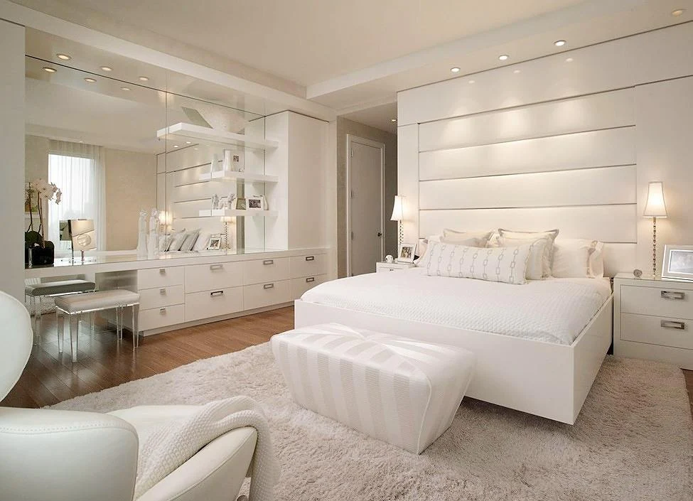 Incorporate Stripes with a White Ottoman
