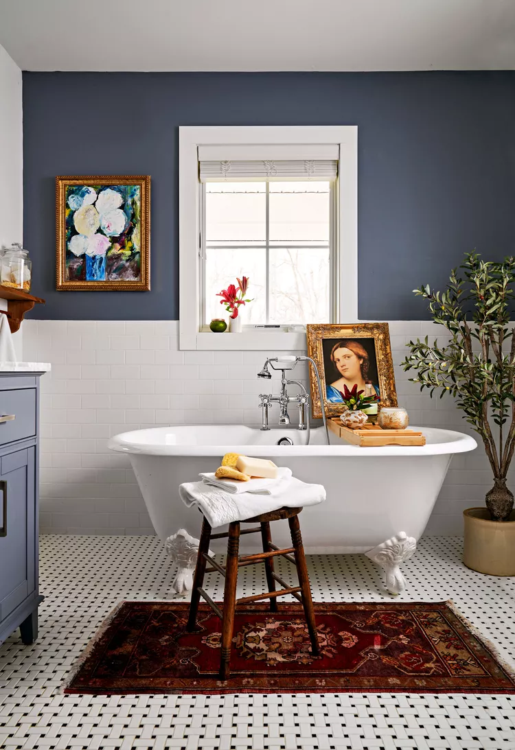Frame Classic Portraits for Art Above the Clawfoot Tub