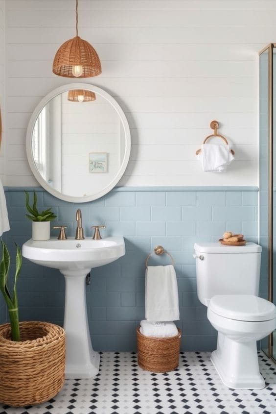 Woven Baskets Add Natural Texture For Towels