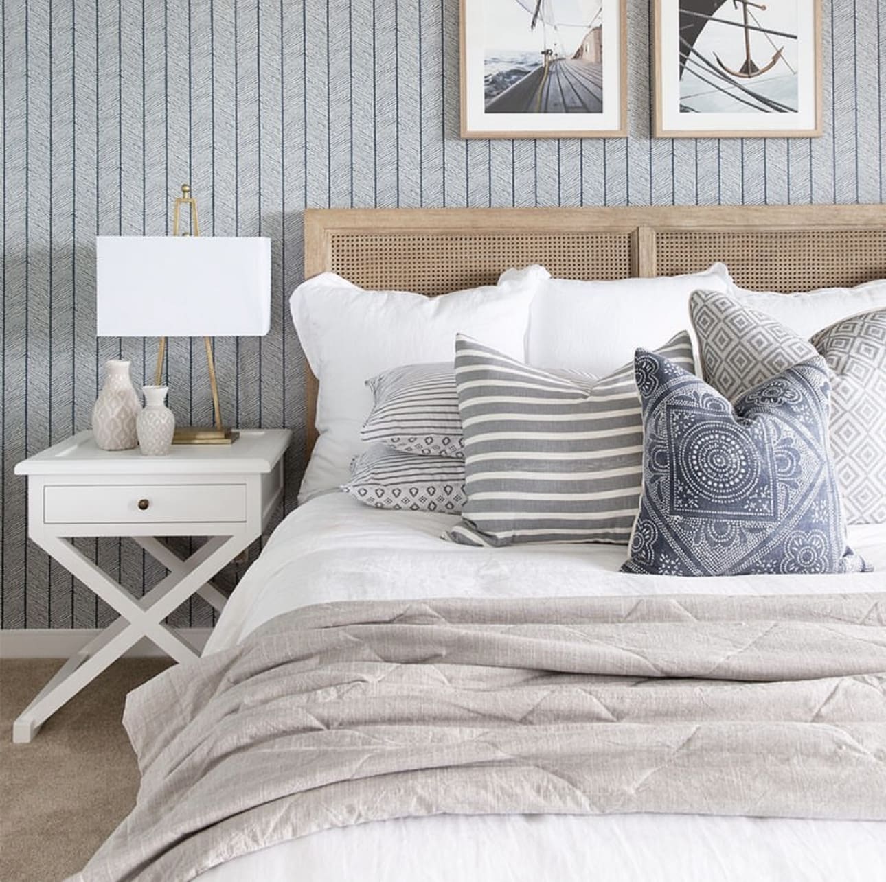 Textured Wallpaper Adds Subtle Coastal Pattern