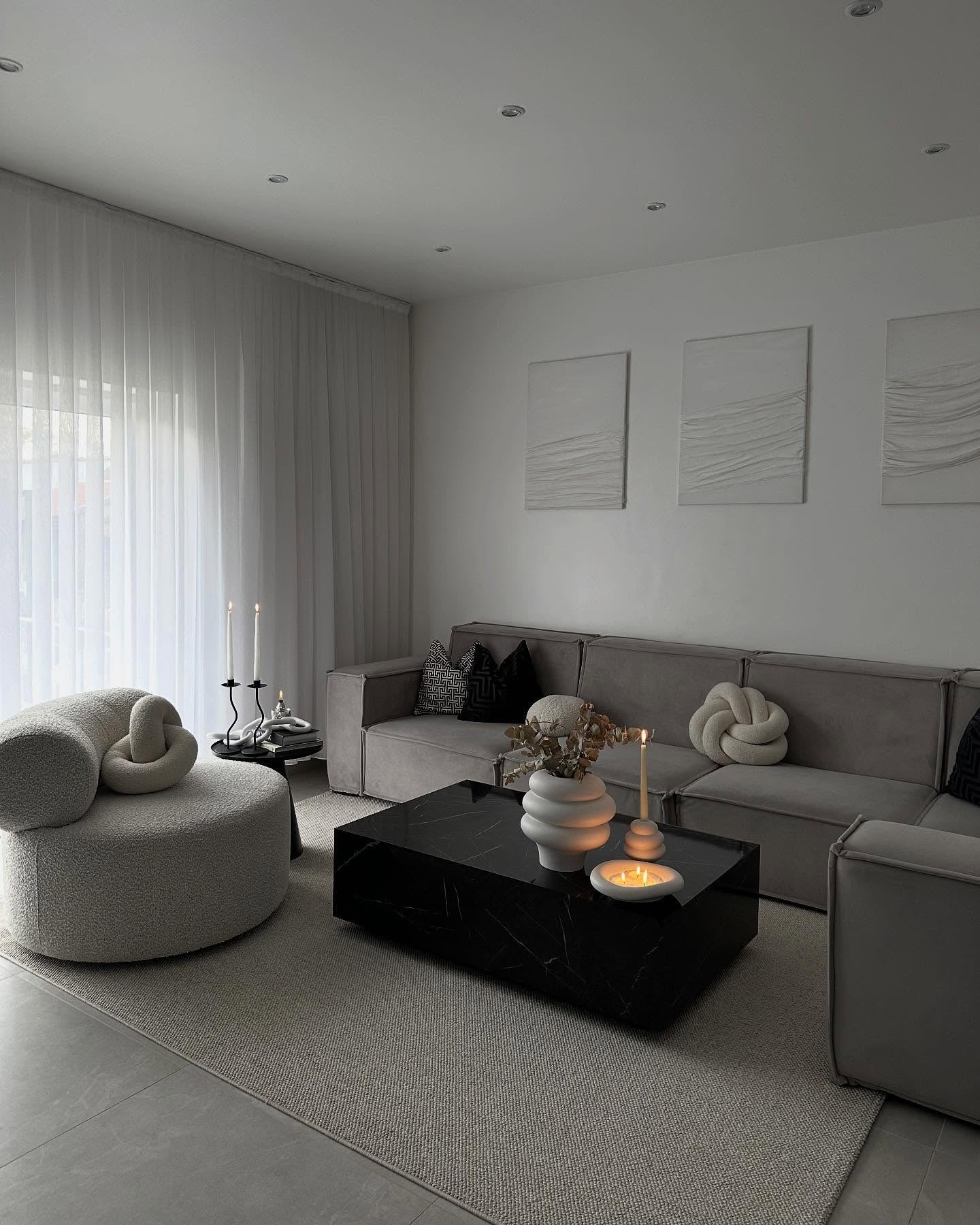 Textured Artwork Adds Subtle Waves to White Walls