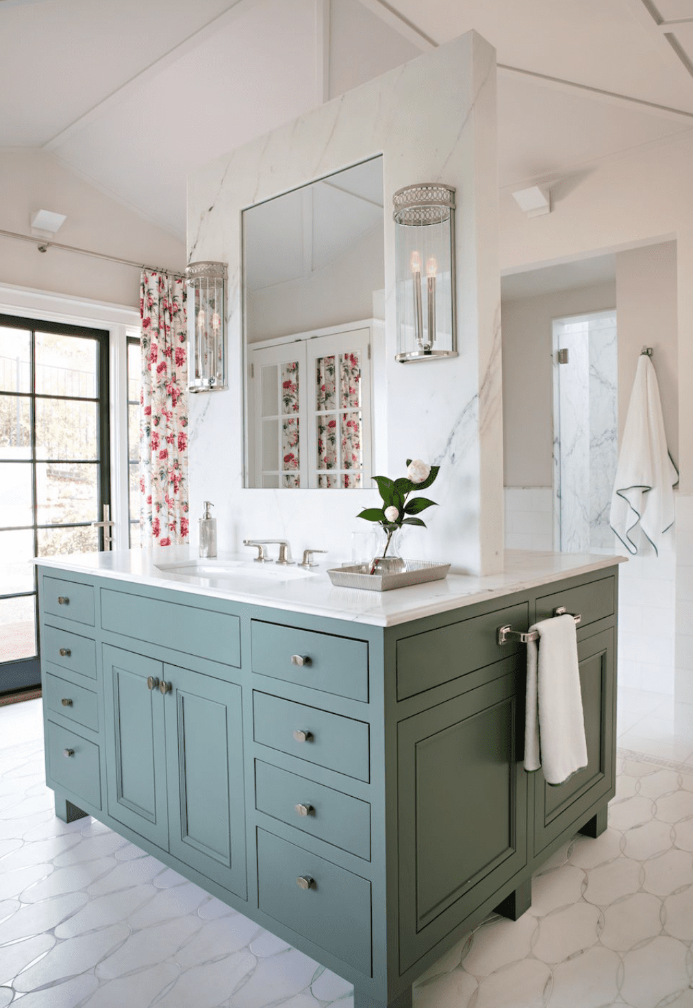 Choose a Sage Green Vanity with Traditional Paneled Doors