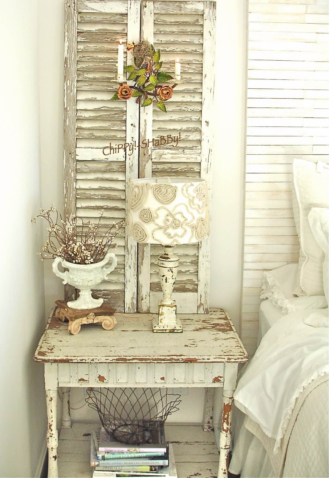 Distressed Shutters as a Romantic Wall Backdrop