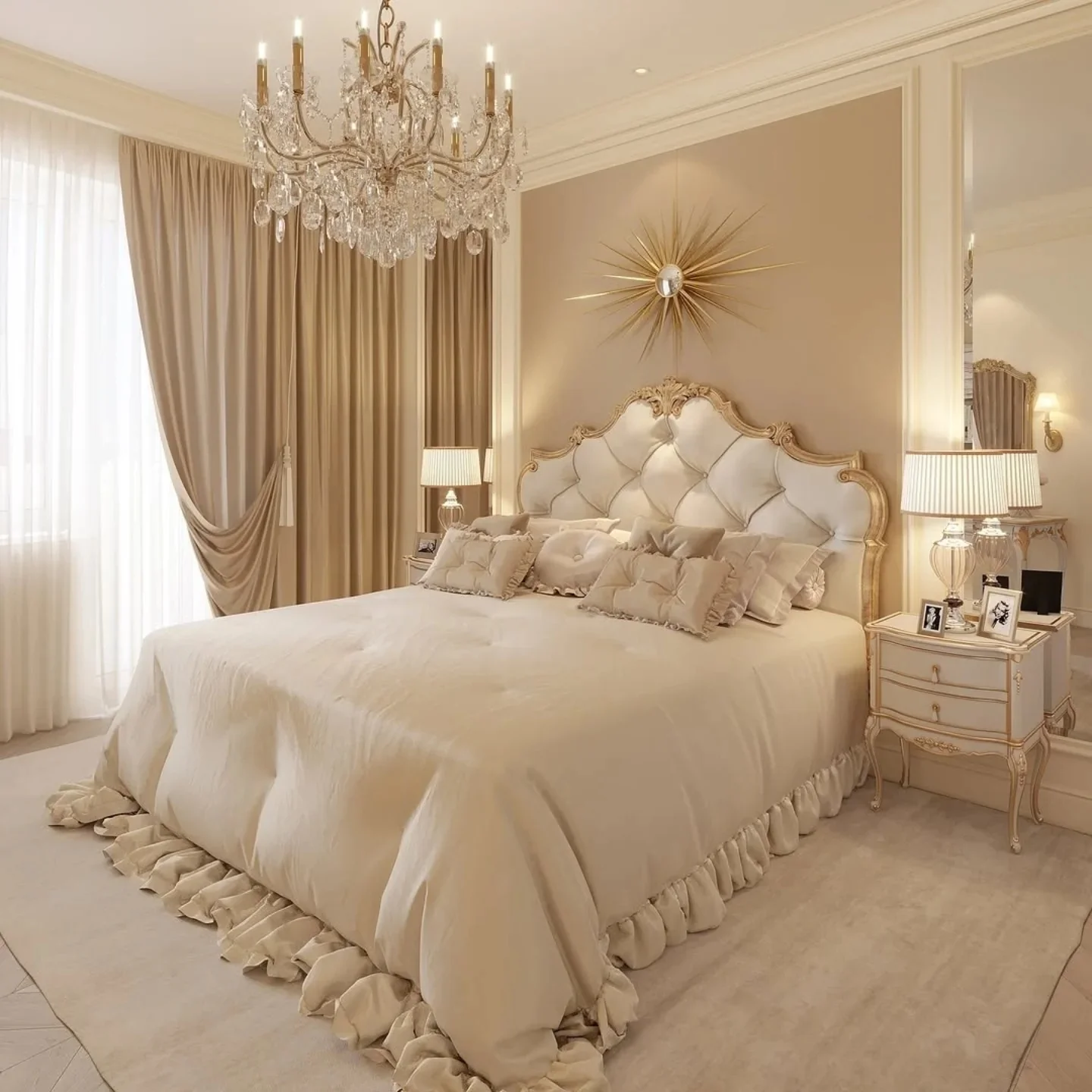 Ornate Sunburst Mirror Adds a Glamorous Focal Point