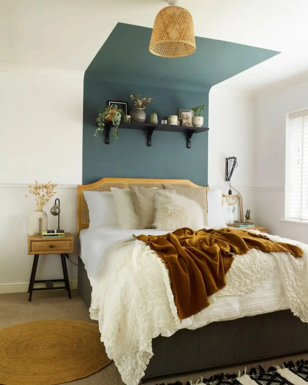 Define Your Bed Nook with a Geometric Paint Block