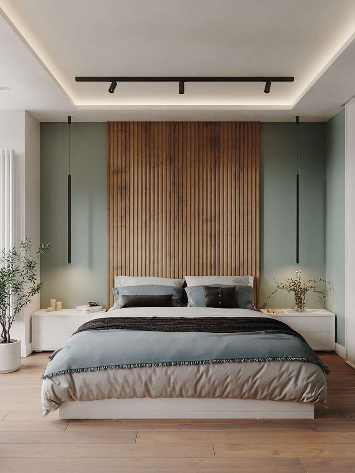 Recessed Ceiling With Integrated Lighting Creates a Soft Glow