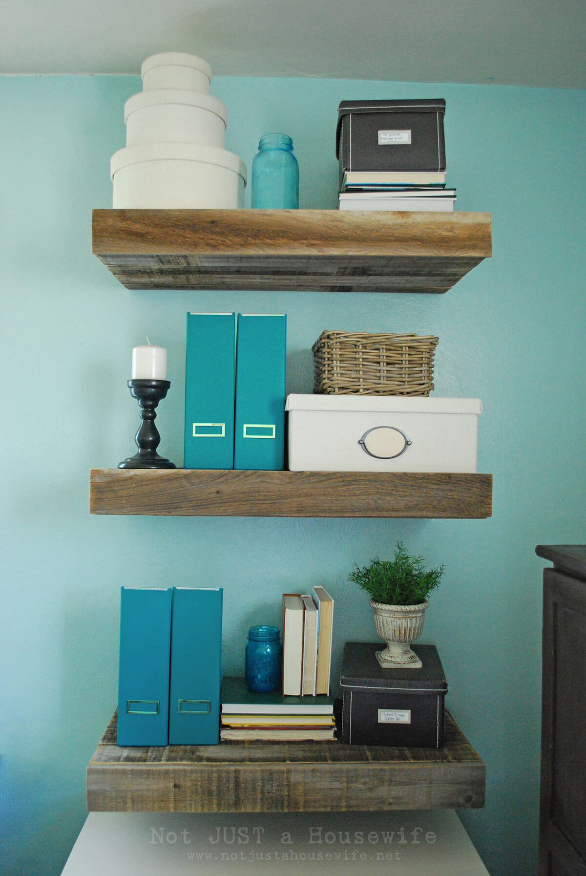 Turquoise Binders Keep Books and Papers Tidy