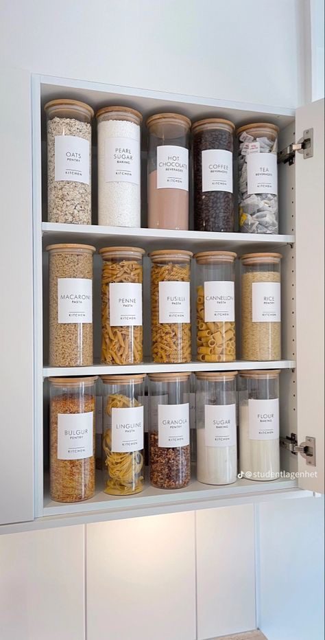 Tall Glass Containers Keep Pasta Shapes Visible