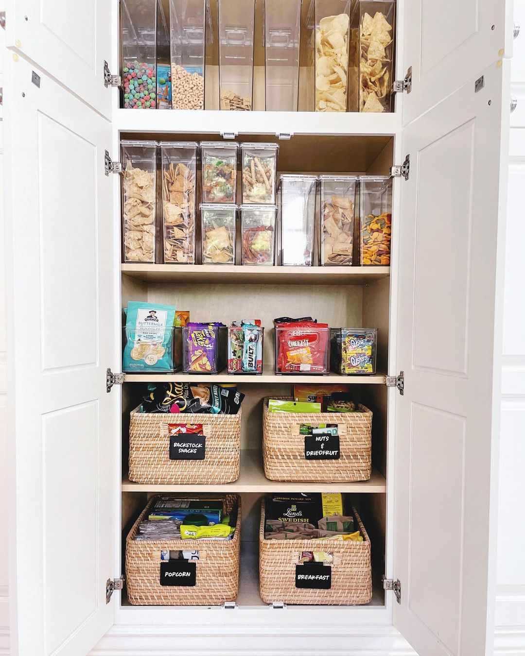 Woven Baskets for Grouping Backstock Snacks
