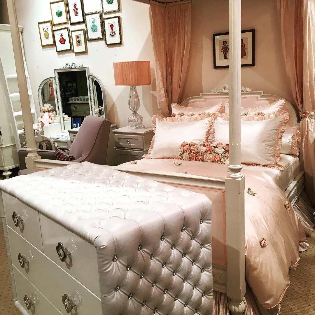 Tufted Upholstery Adds Glamour to a White Dresser