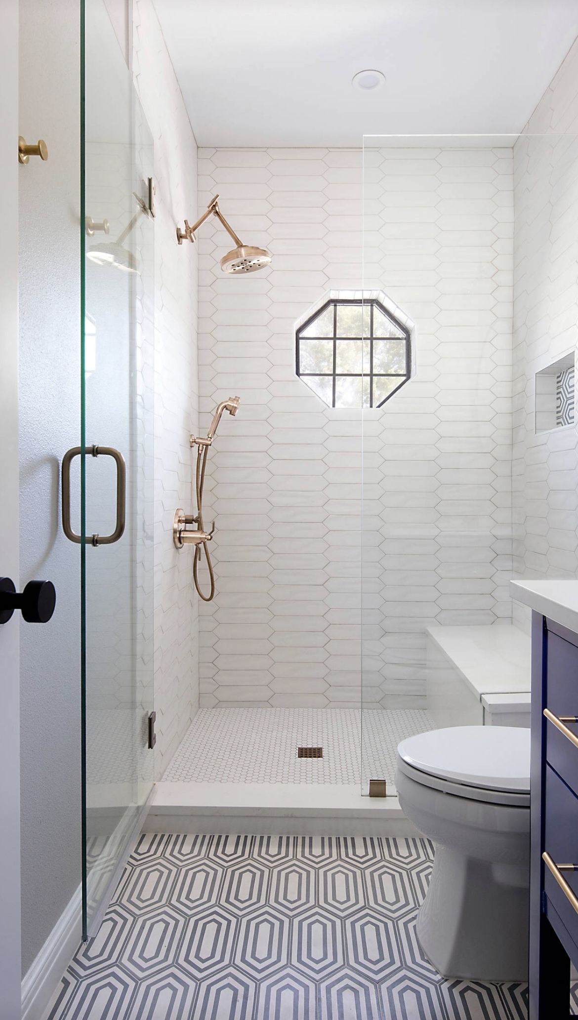 Geometric Floor Tile Creates a Striking Visual Anchor