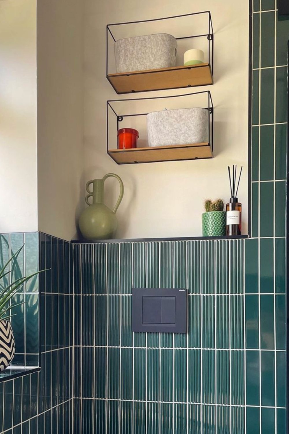 Wire Frame Shelves Add Open Display for Small Decor