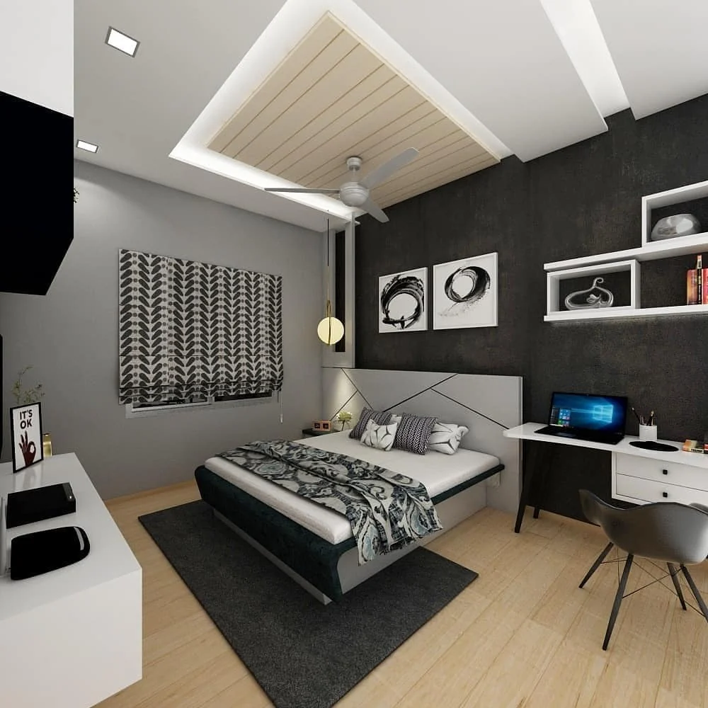 Geometric Headboard Adds a Modern Edge to the Bed