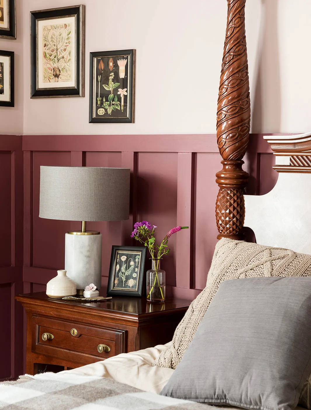 Deep Berry Board and Batten for a Striking Contrast