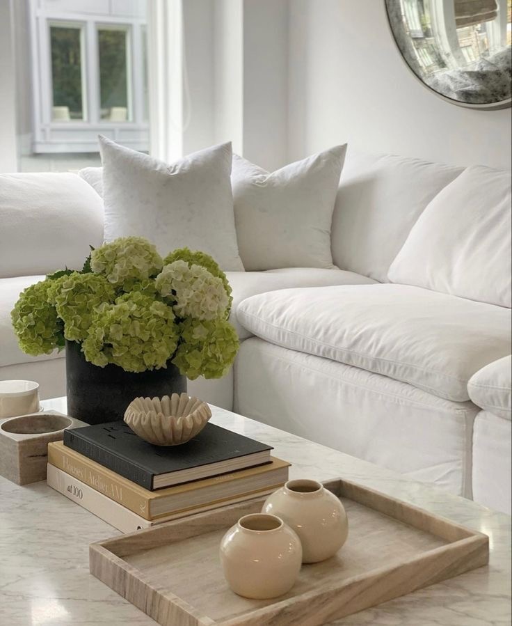 Group Small Vases on a Marble Tray
