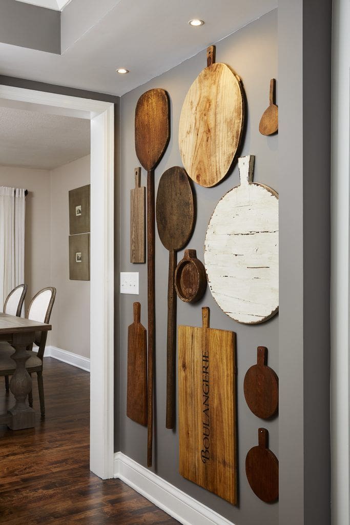 Textured Wall Display with Assorted Wooden Boards
