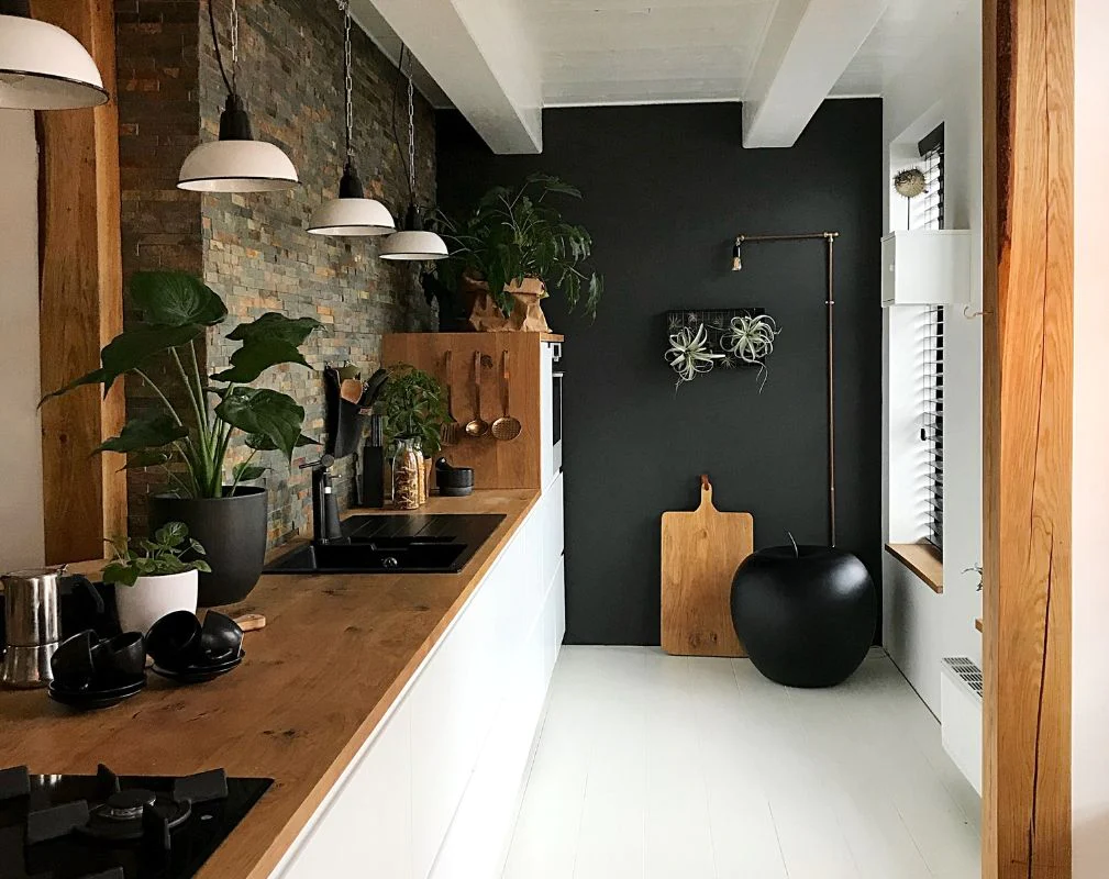 Stone Slab Wall Adds Rugged Texture to Your Kitchen