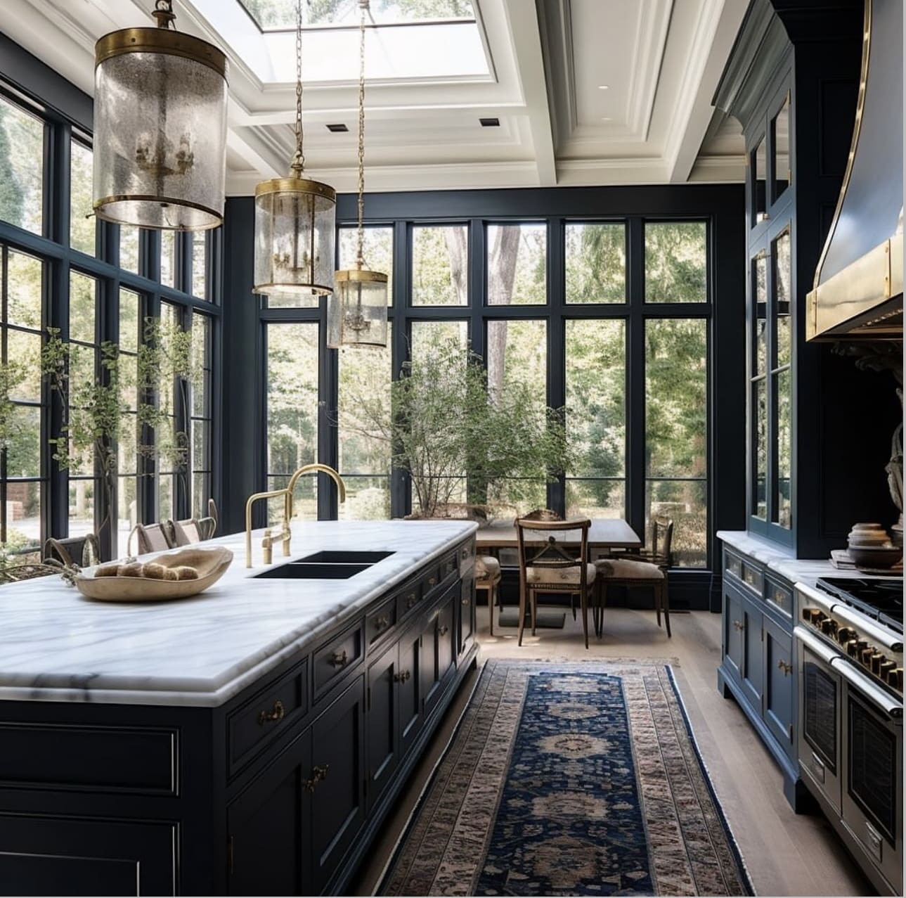 Balance Tall Ceilings with Large Glass Lantern Pendants